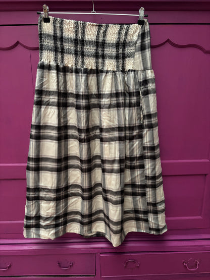 TOUT - Blockprint Skirt Maxi Black white