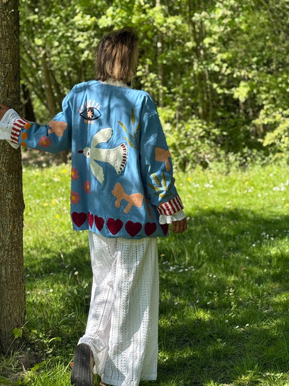 TOUT - Birds Jacket Cotton Blue
