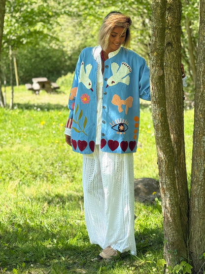 TOUT - Birds Jacket Cotton Blue