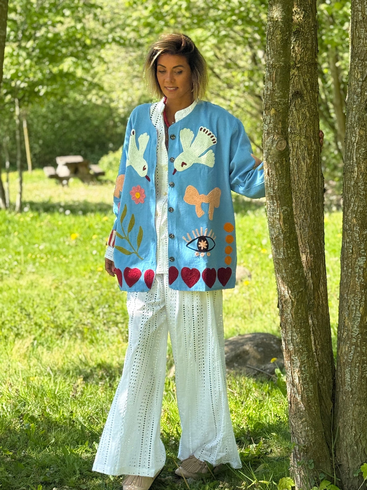 TOUT - Birds Jacket Cotton Blue