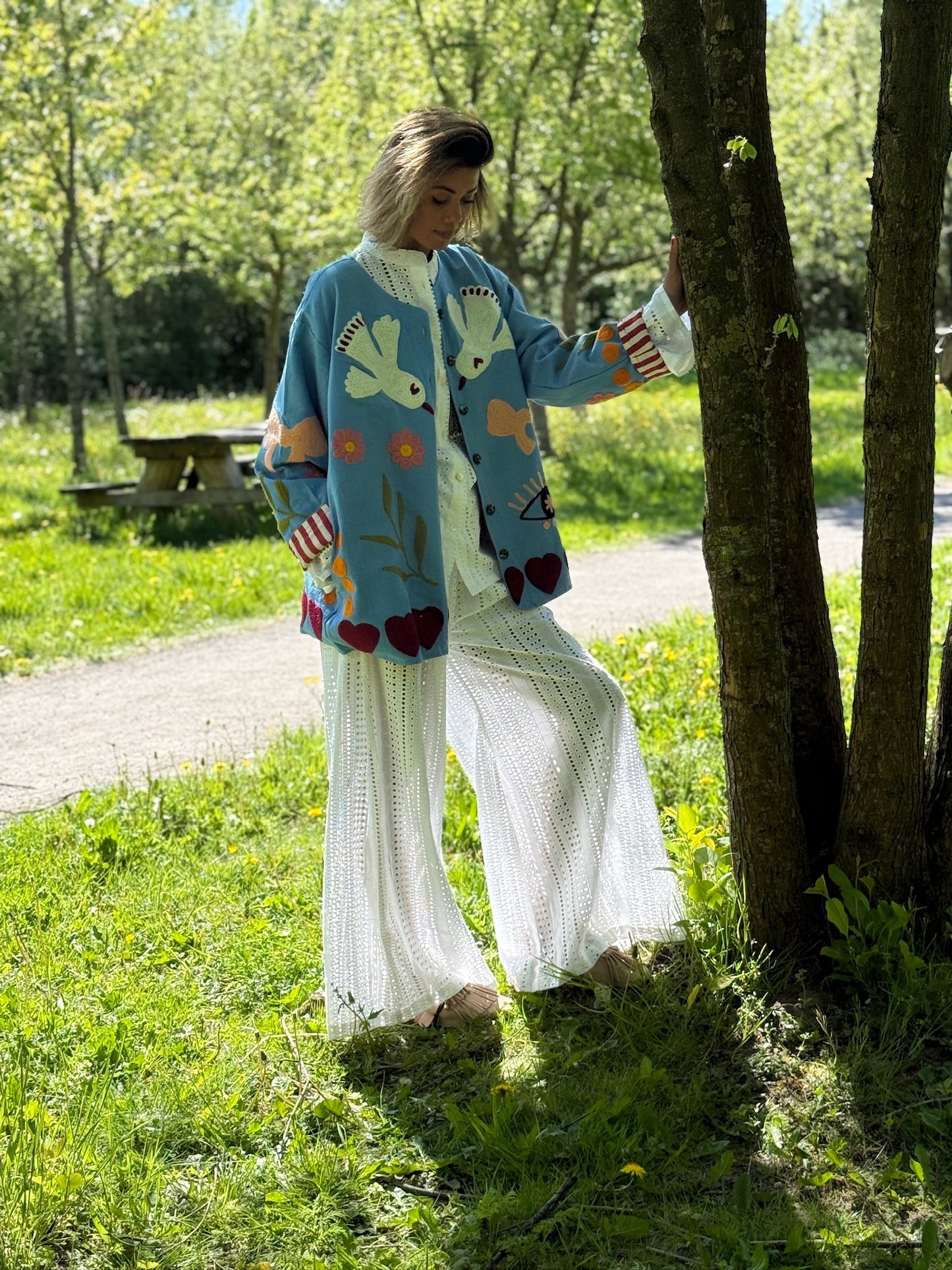 TOUT - Birds Jacket Cotton Blue