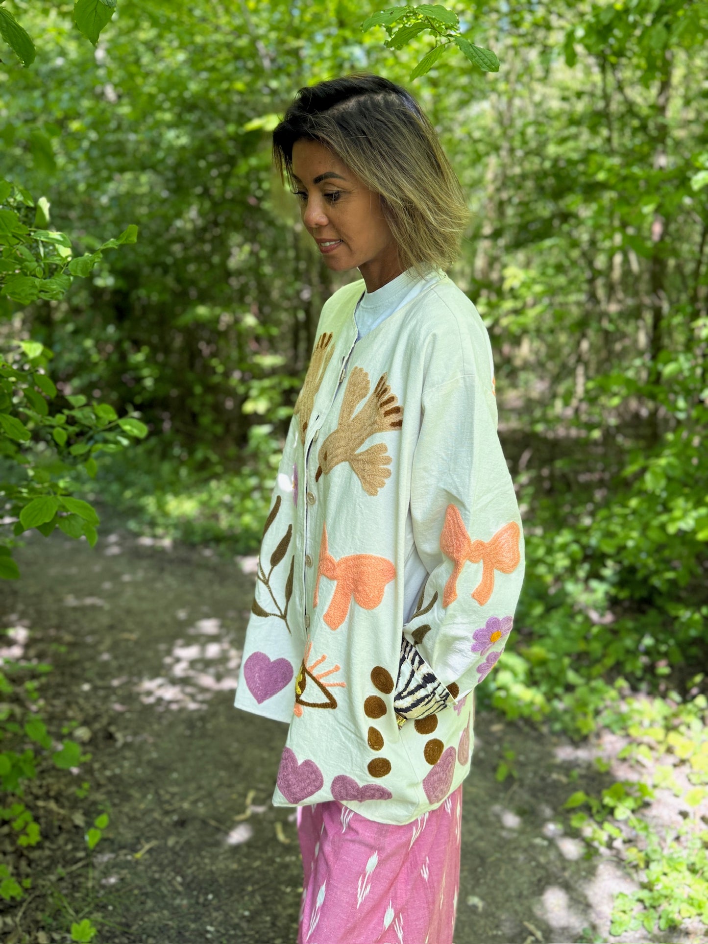 TOUT - Birds Jacket Cotton White