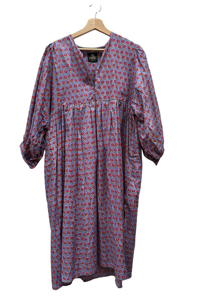 TOUT - Blockprints  jurk purple maxi - All season - free size (36-44)