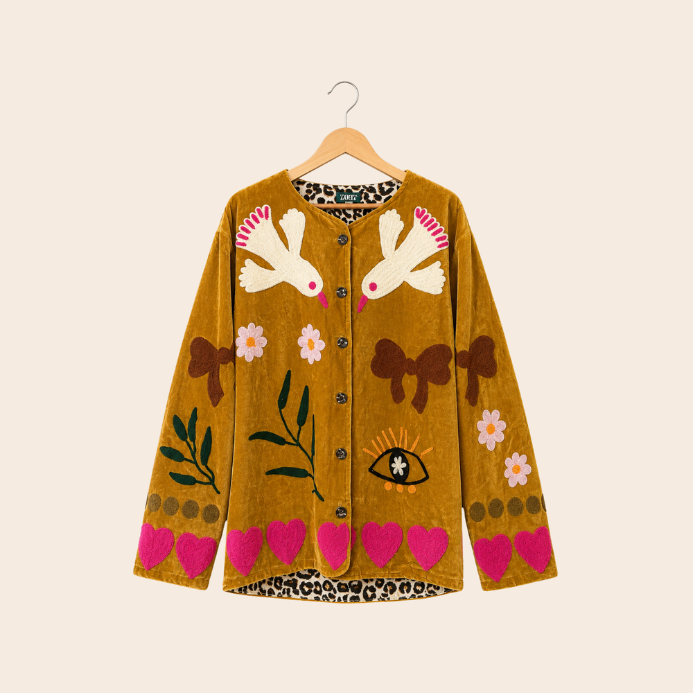 TOUT - Birds Jacket Velvet Oker