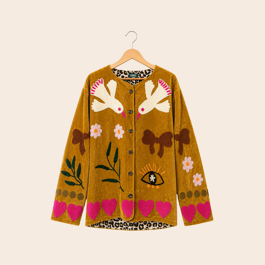 TOUT - Birds Jacket Velvet Oker