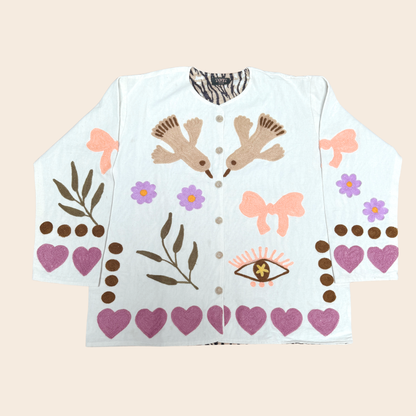 TOUT - Birds Jacket Cotton White