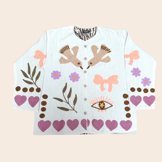 TOUT - Birds Jacket Cotton White