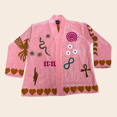 TOUT x Spiritjunkies - Velvet Kimono Pink magic