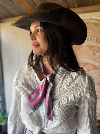 TOUT - Zijde Ikat sjaal - All season - one size