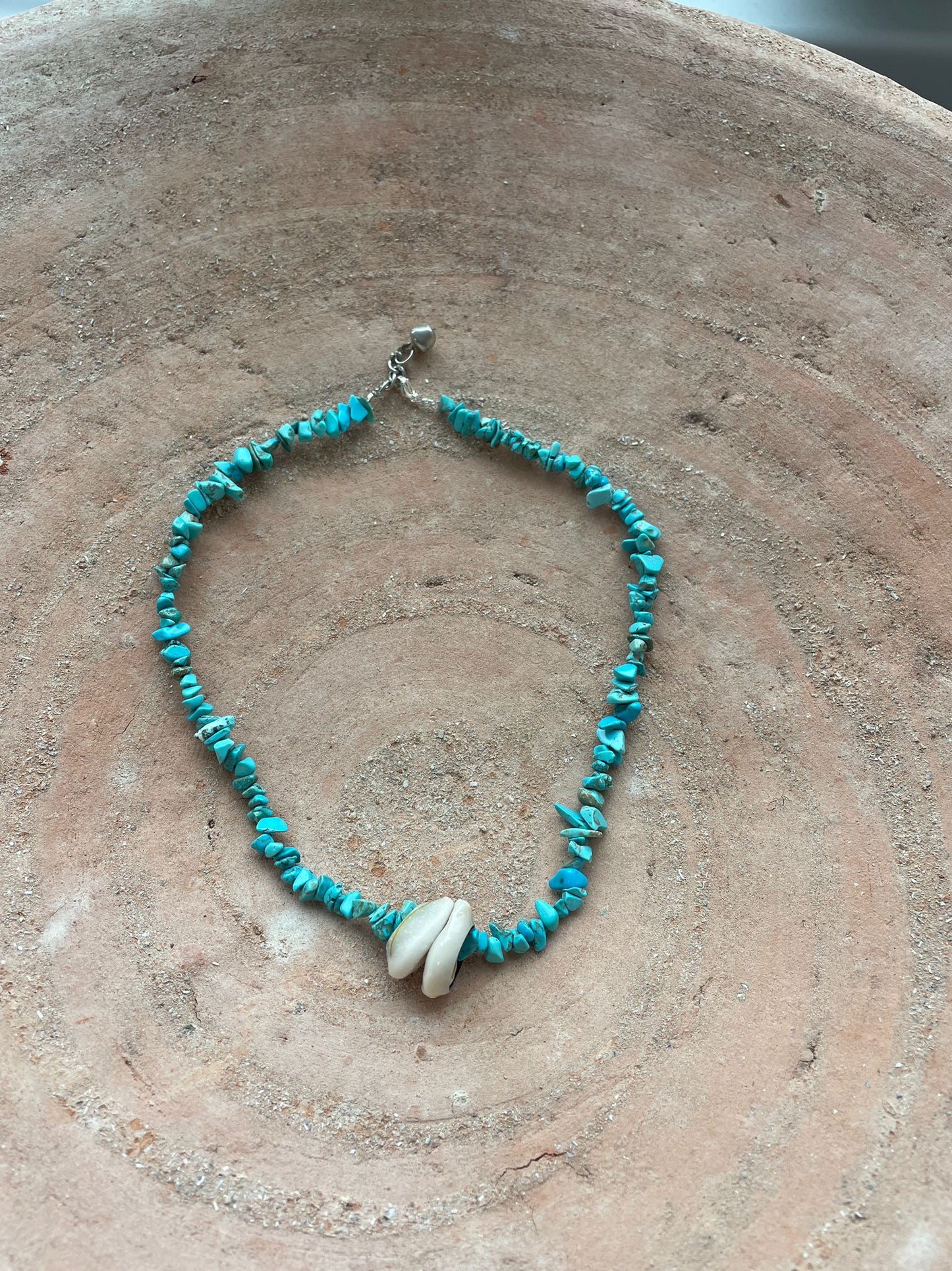 Turquoise ketting schelpen Kim