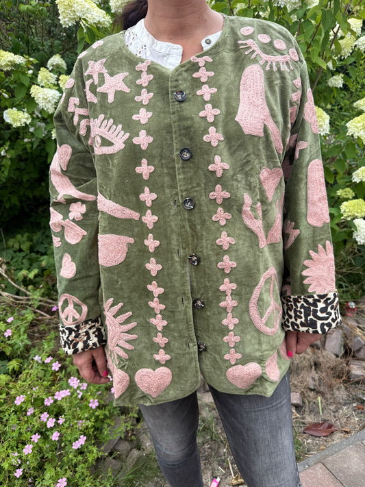 Velvet embroidery jacket DREAM jasje