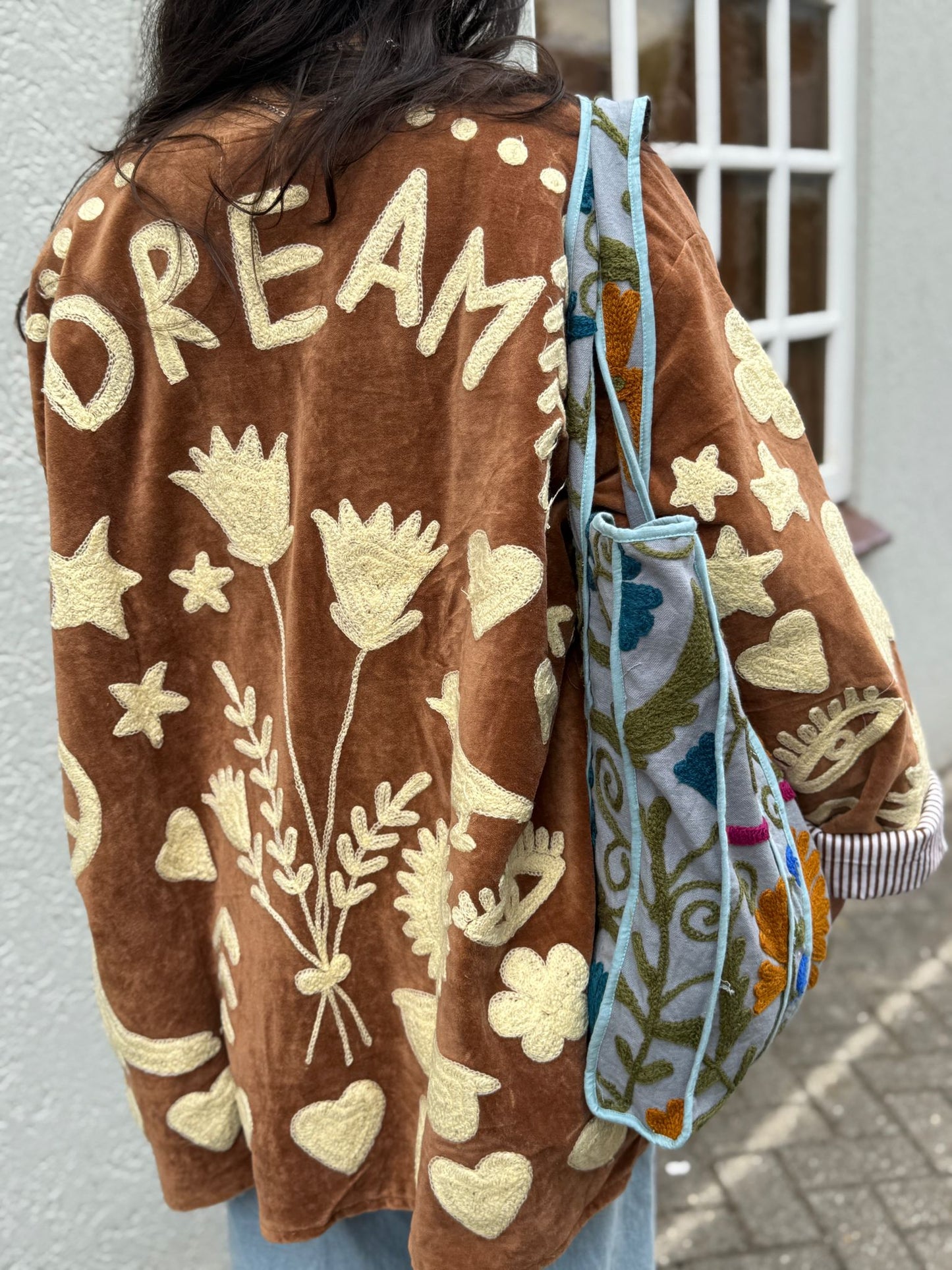 Velvet Jacket DREAM brown pastelgeel