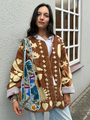 Velvet Jacket DREAM brown pastelgeel