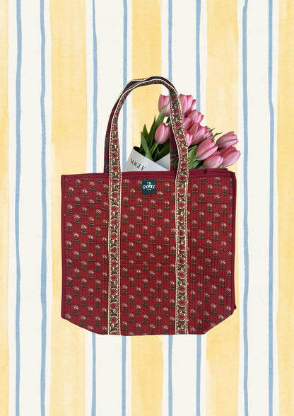 TOUT - Blockprint shopper set met beautybag - All season - one size