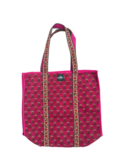 TOUT - Blockprint shopper set met beautybag - All season - one size