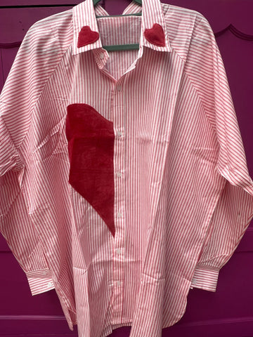 Blouse heart velvet pink