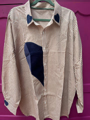 Blouse heart velvet blue