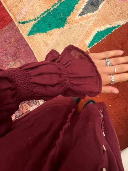 TOUT - Dress Cotton Maxi Bordeaux