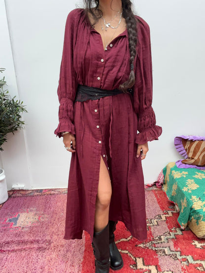TOUT - Dress Cotton Maxi Bordeaux