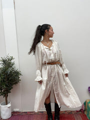 Cotton  jurk off white maxi