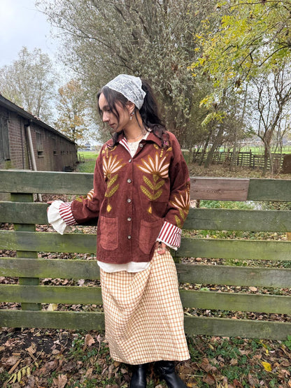 TOUT - Corduroy Jacket Bordeaux - All season - free size (34-46)