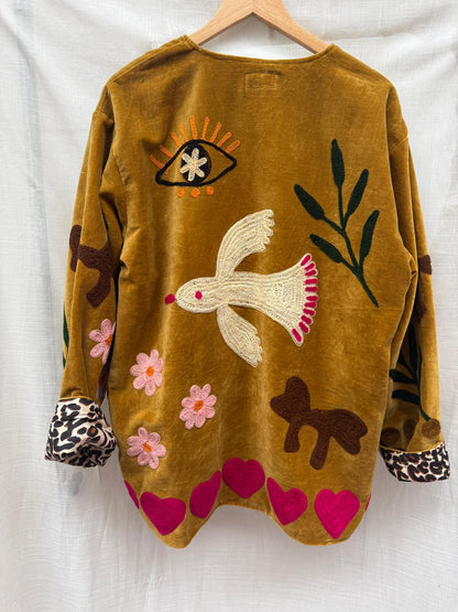 TOUT - Birds Jacket Velvet Oker