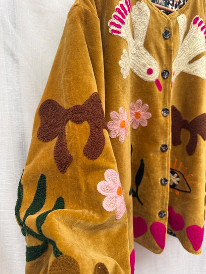 TOUT - Birds Jacket Velvet Oker