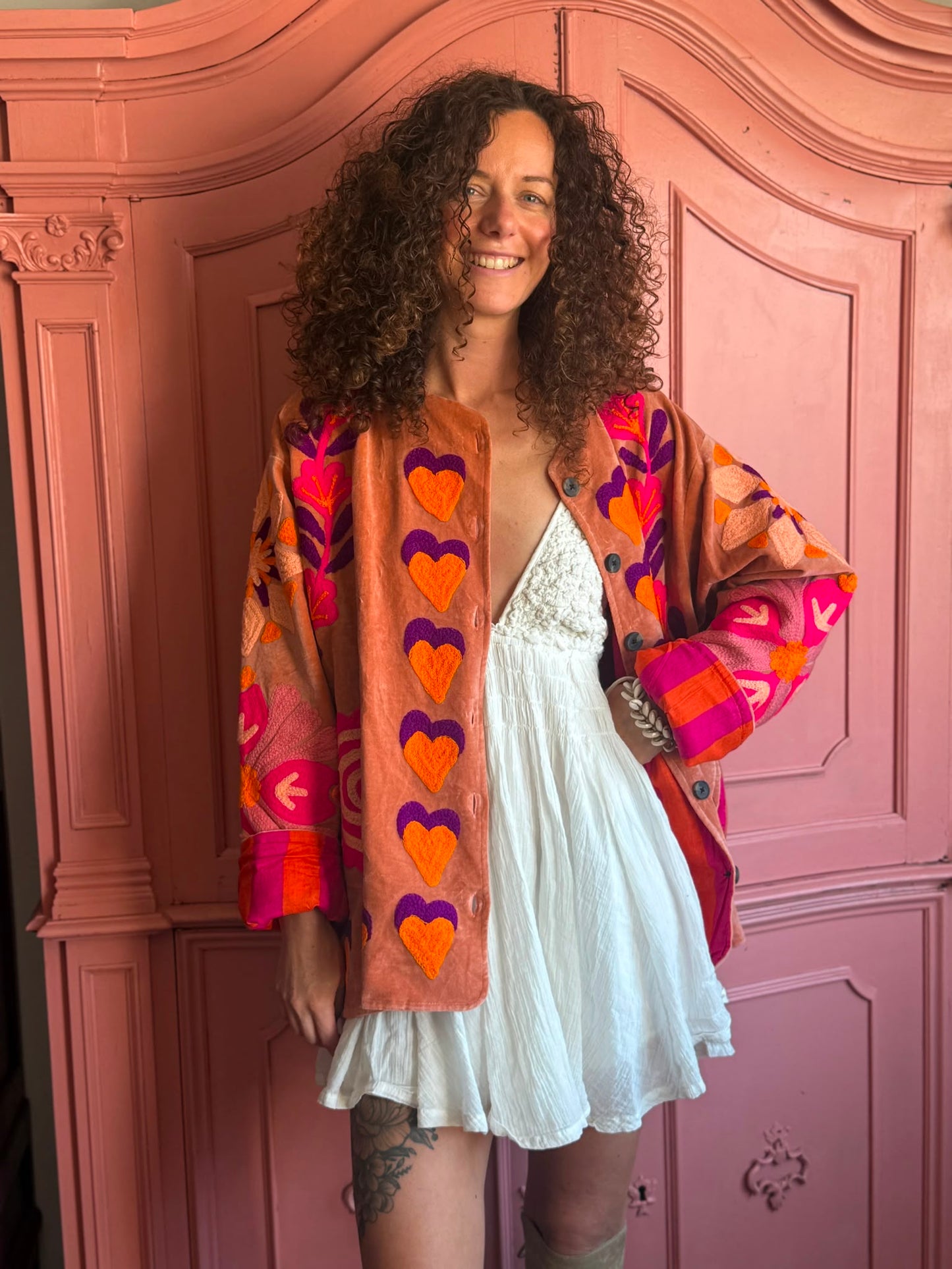 TOUT - Orange Pink heart Jacket