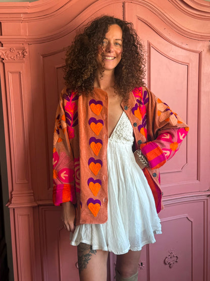 TOUT - Orange Pink heart Jacket