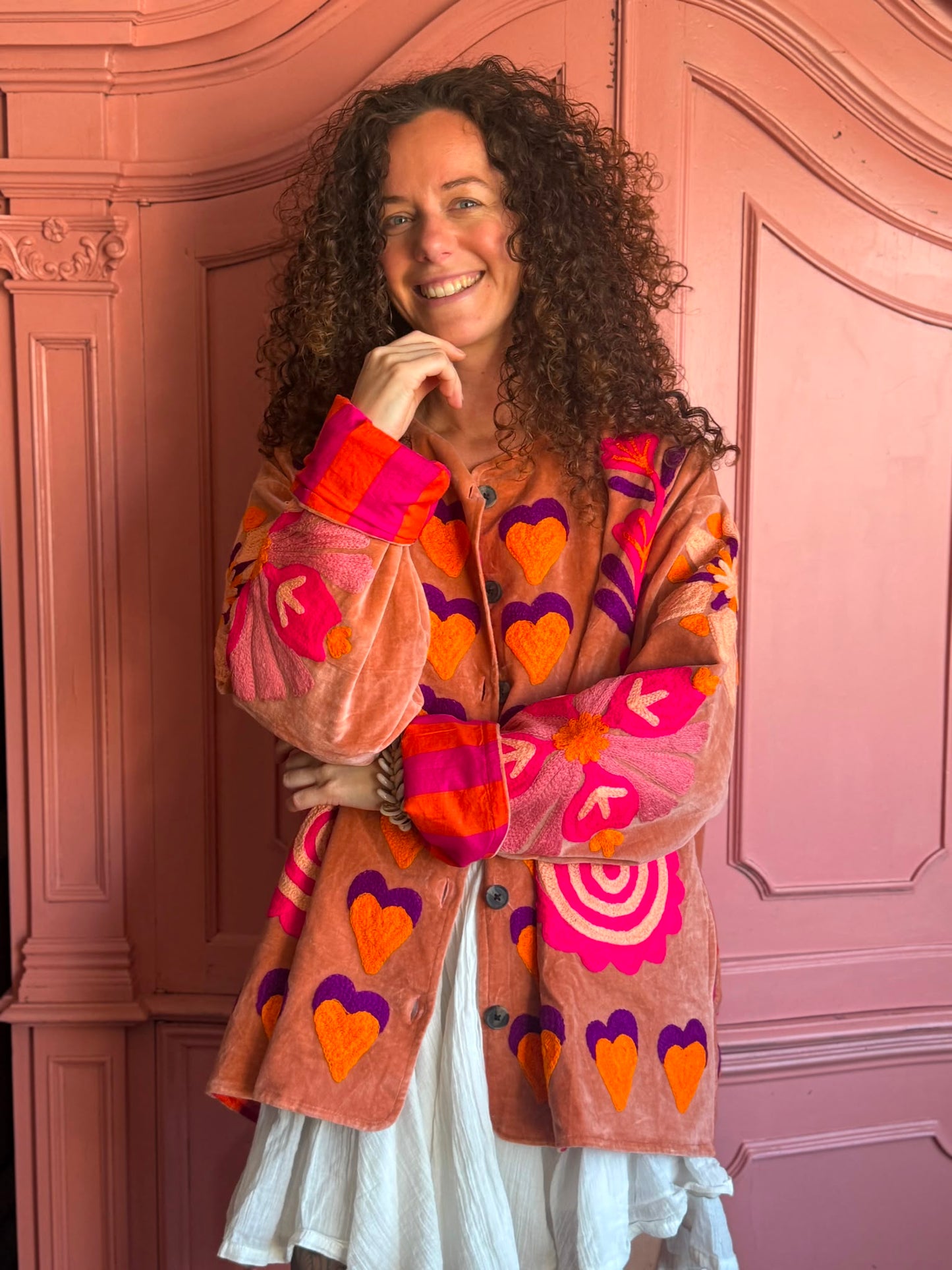 TOUT - Orange Pink heart Jacket
