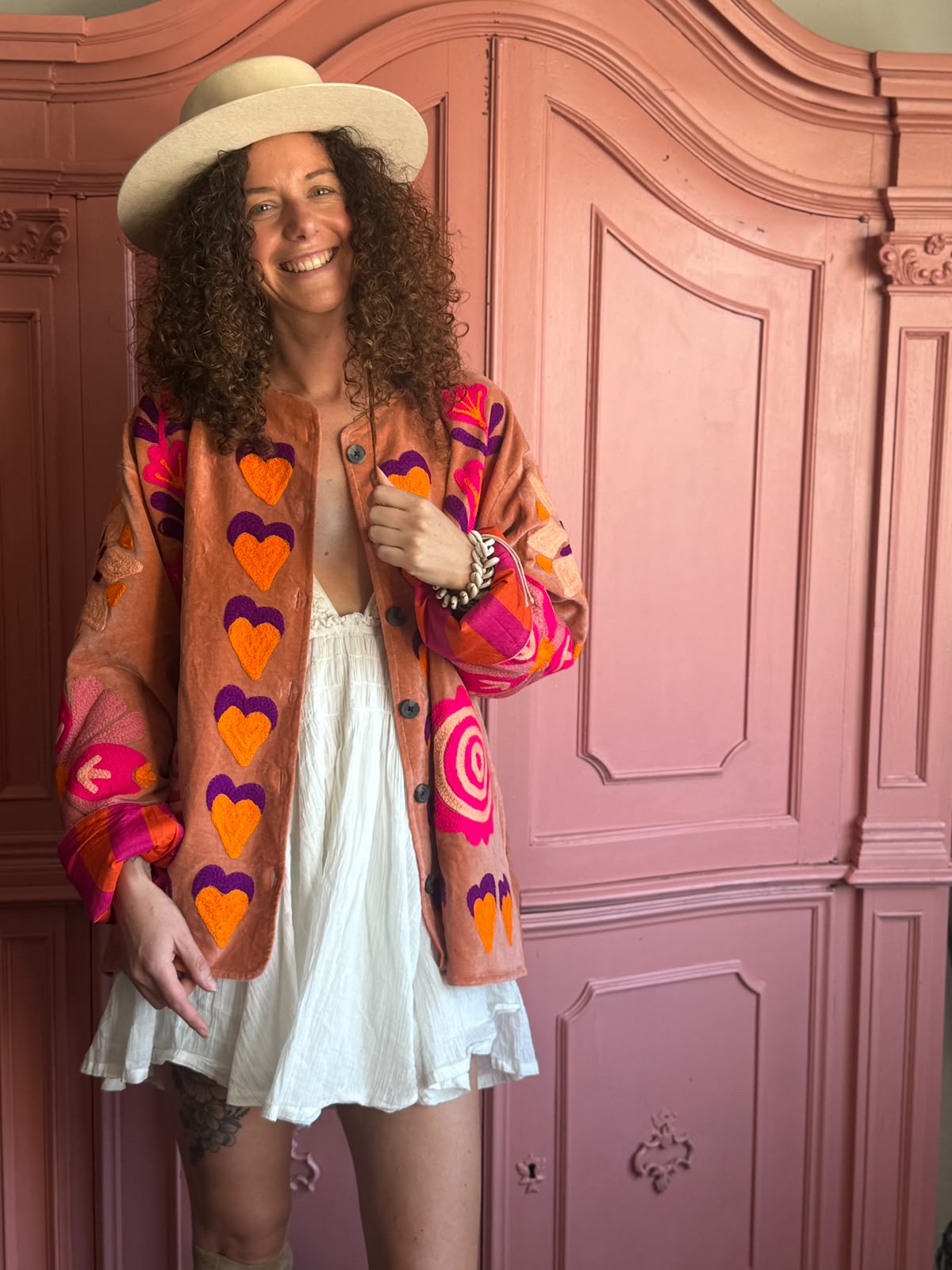 TOUT - Orange Pink heart Jacket