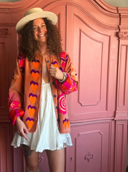 TOUT - Orange Pink heart Jacket