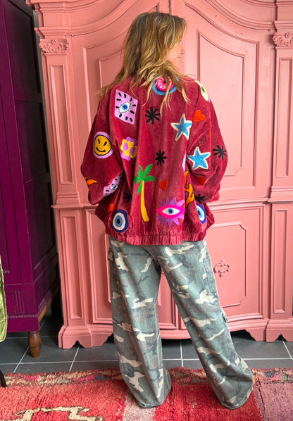 TOUT - Liv Bomber Velvet Bordeaux UNISEX Oversized