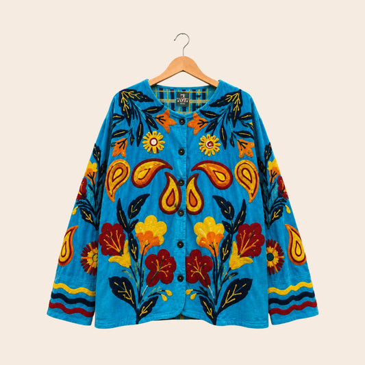 TOUT - Blue Velvet Jacket Flower
