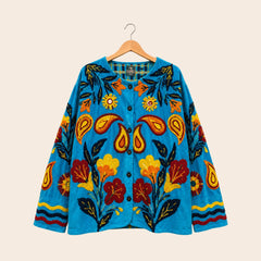 TOUT - Blue Velvet Jacket Flower