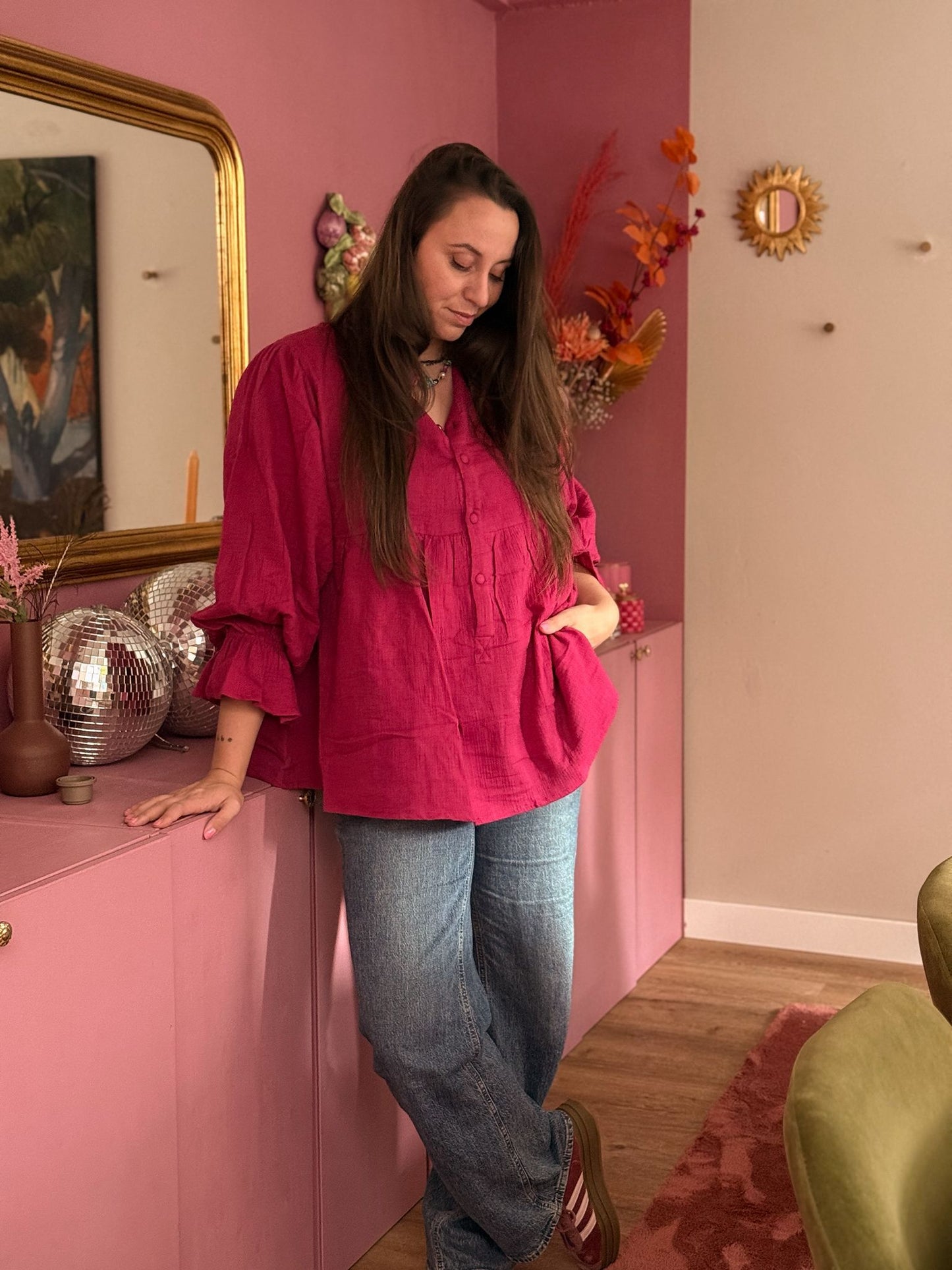 TOUT Blouse Mae pink Model