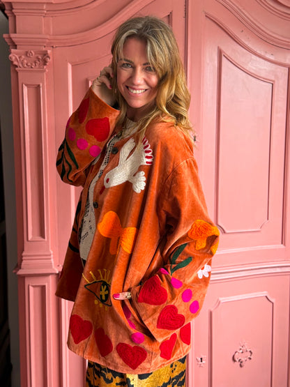 TOUT - Birds Jacket Velvet Roest