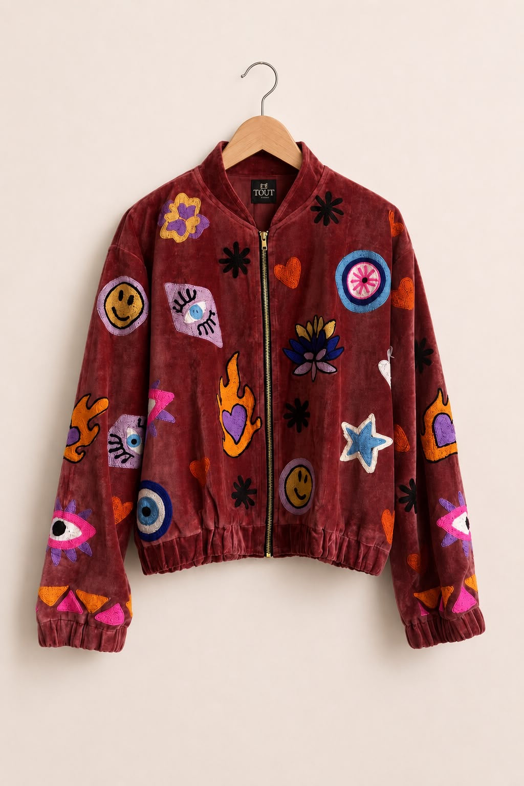 TOUT - Liv Bomber Velvet Bordeaux