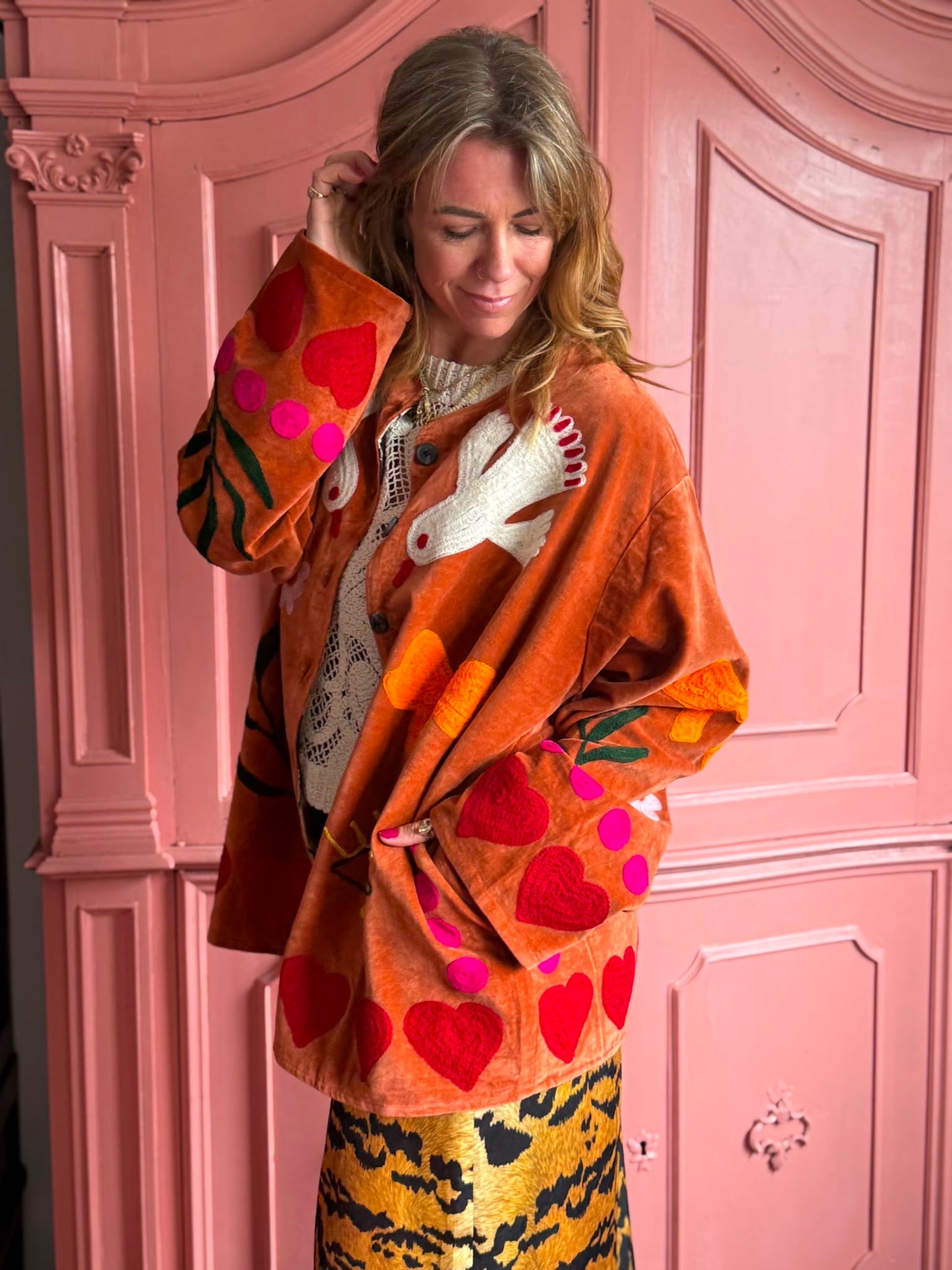 TOUT - Birds Jacket Velvet Roest